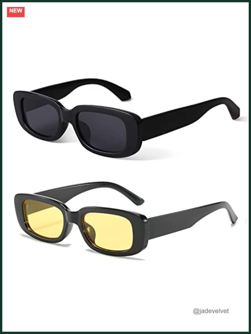 Retro Rectangle Sunglasses for Women UV400 Protection Vintage Square Frame